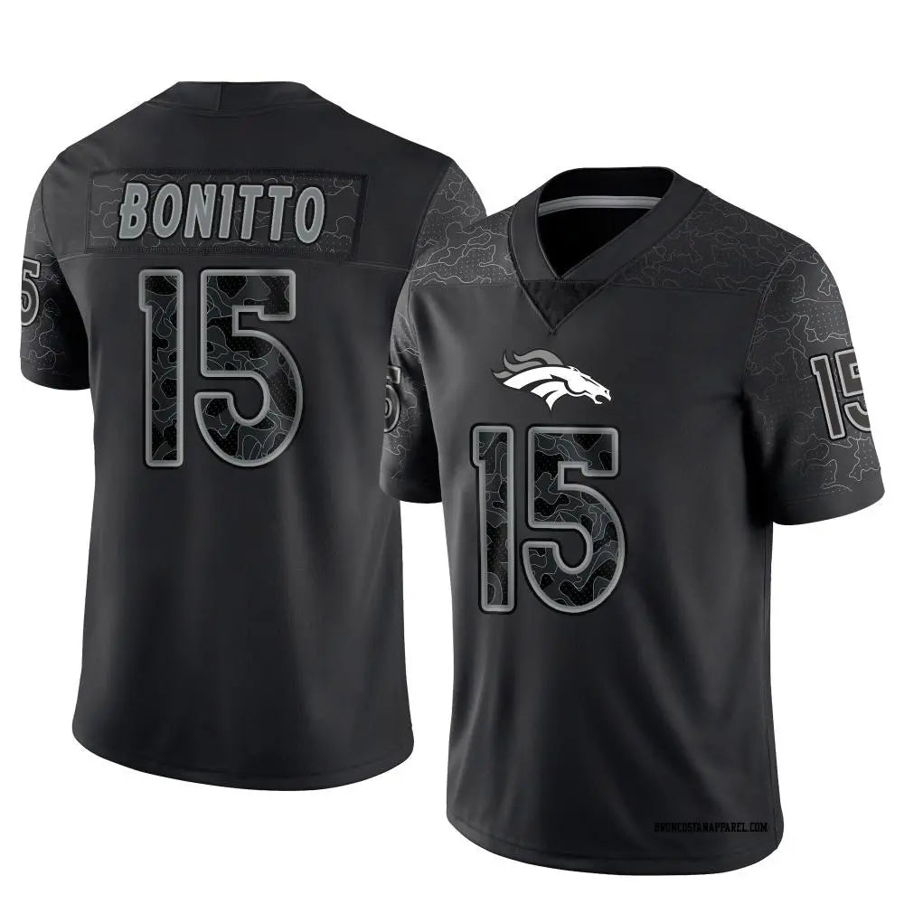 Mens Denver Broncos #15 Nik Bonitto Black Rflctv Limited Jersey