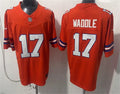 Mens Denver Broncos #17 Jaylen Waddle Nike Orange Mile High Collection 1977 Throwback F.U.S.E. Limited Jersey