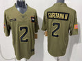 Mens Denver Broncos #2 Patrick Surtain II 2025 Salute to Service Limited Jersey – Olive