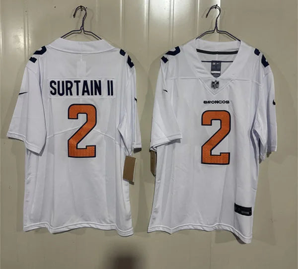Mens Denver Broncos #2 Patrick Surtain II Nike Carbon Black Fashion Game Jersey