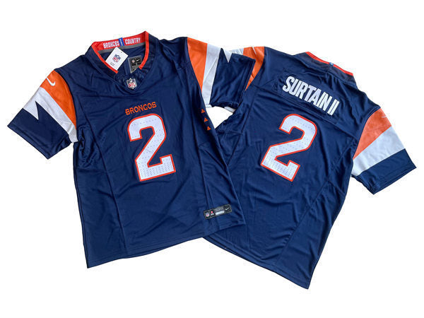 Men’s Denver Broncos #2 Patrick Surtain II Nike Navy Alternate Vapor F.U.S.E. Limited Jersey