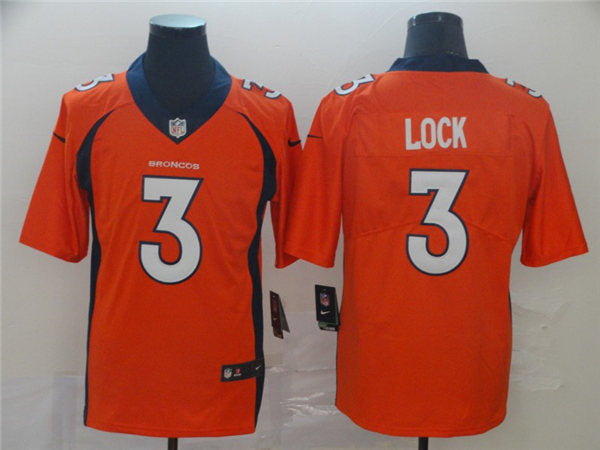 Men’s Denver Broncos #3 Drew Lock Orange Nike NFL Vapor Untouchable Limited Jersey