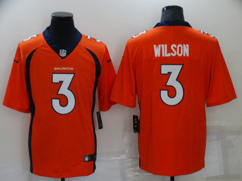 Men’s Denver Broncos #3 Russell Wilson Nike Orange Vapor Untouchable Limited Jersey