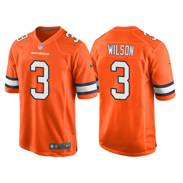 Men’s Denver Broncos #3 Russell Wilson Orange Nike NFL Vapor Untouchable Color Rush Limited Player Jersey