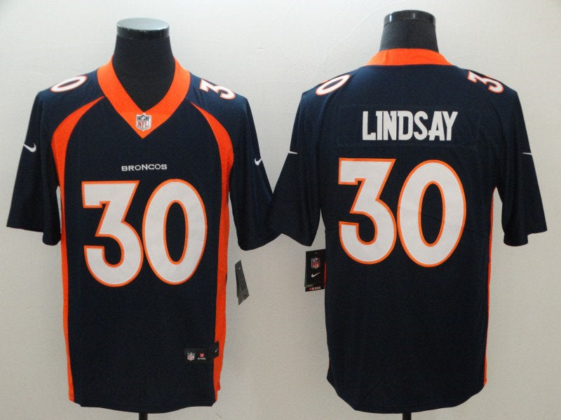 Men’s Denver Broncos #30 Phillip Lindsay Navy Nike NFL Vapor Untouchable Limited Jersey