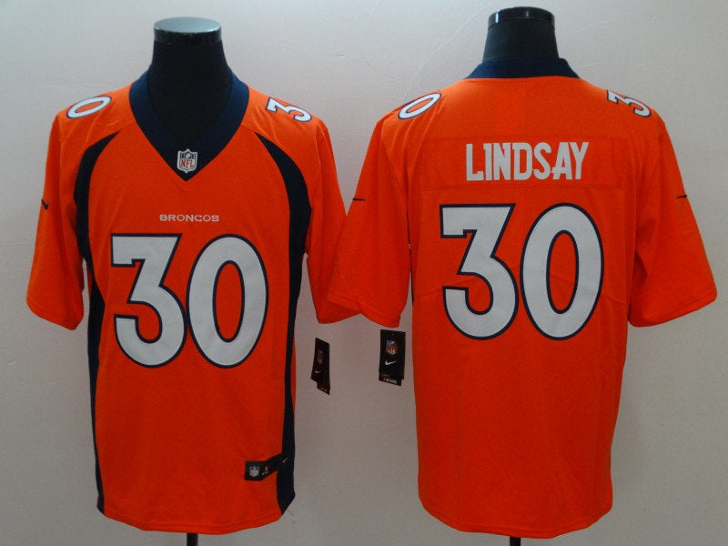 Men’s Denver Broncos #30 Phillip Lindsay Orange Nike NFL Vapor Untouchable Limited Jersey