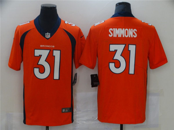 Men’s Denver Broncos #31 Justin Simmons Orange Nike Vapor Untouchable Limited Jersey