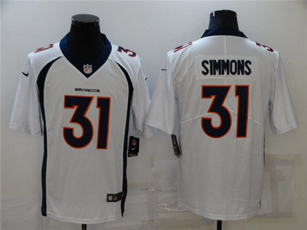 Men’s Denver Broncos #31 Justin Simmons White Nike NFL Vapor Untouchable Limited Jersey