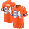 Men’s Denver Broncos #94 DeMarcus Ware Orange Mile High Collection 1977 Throwback F.U.S.E. Limited Jersey