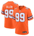Mens Denver Broncos #99 Zach Allen Nike Mile High Collection 1977 Throwback F.U.S.E. Limited Jersey – Orange