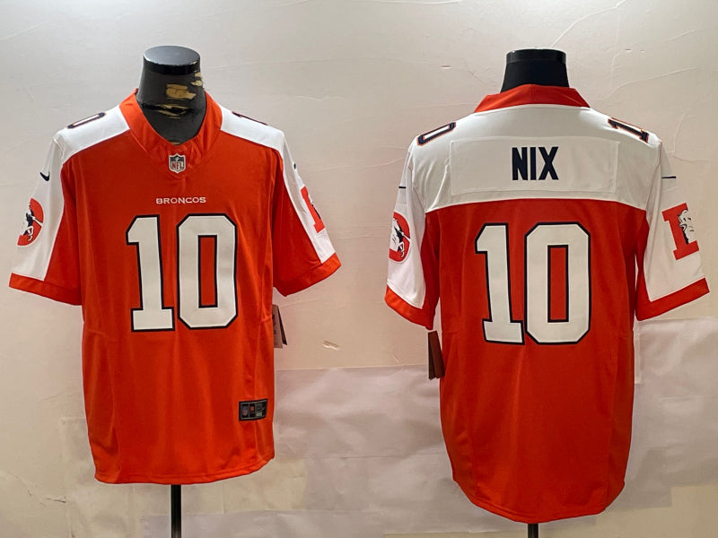 Men’s Denver Broncos Bo Nix #10 Orange Jersey