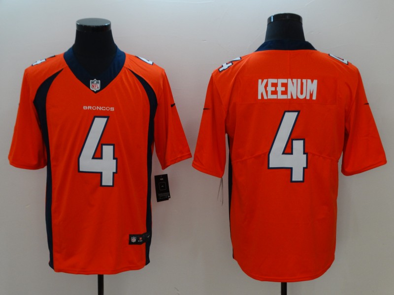 Men’s Denver Broncos Case Keenum #4 Orange Jersey
