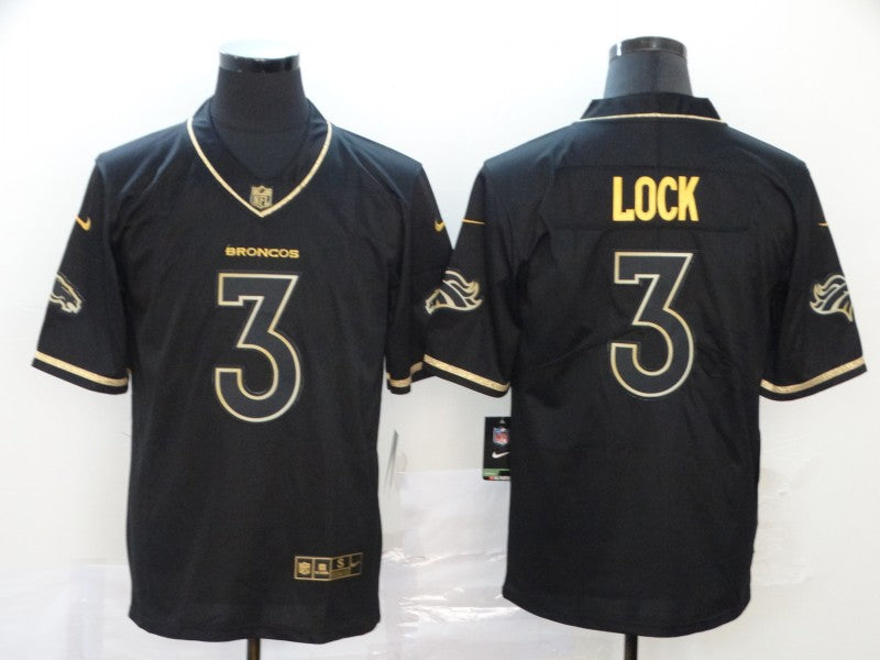 Men’s Denver Broncos Drew Lock #3 Black Jersey