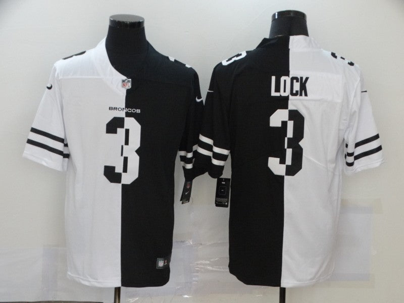Men’s Denver Broncos Drew Lock #3 Black/White Jersey