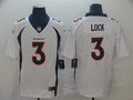 Men’s Denver Broncos Drew Lock #3 White Jersey