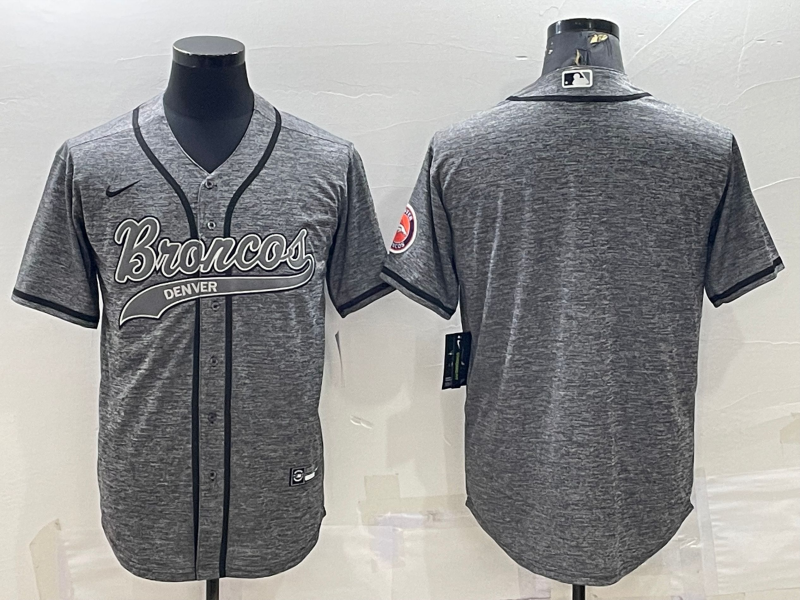 Men’s Denver Broncos Gray Blank Jersey