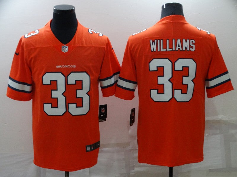 Men’s Denver Broncos Javonte Williams #33 Orange Jersey