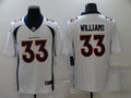 Men’s Denver Broncos Javonte Williams #33 White Jersey