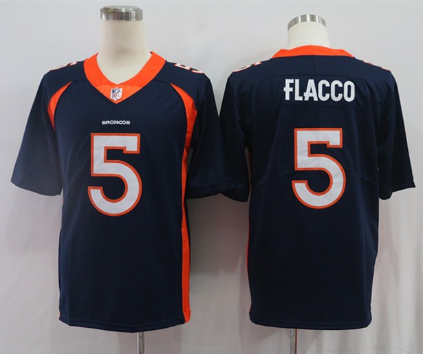 Men’s Denver Broncos Joe Flacco #5 Navy Jersey