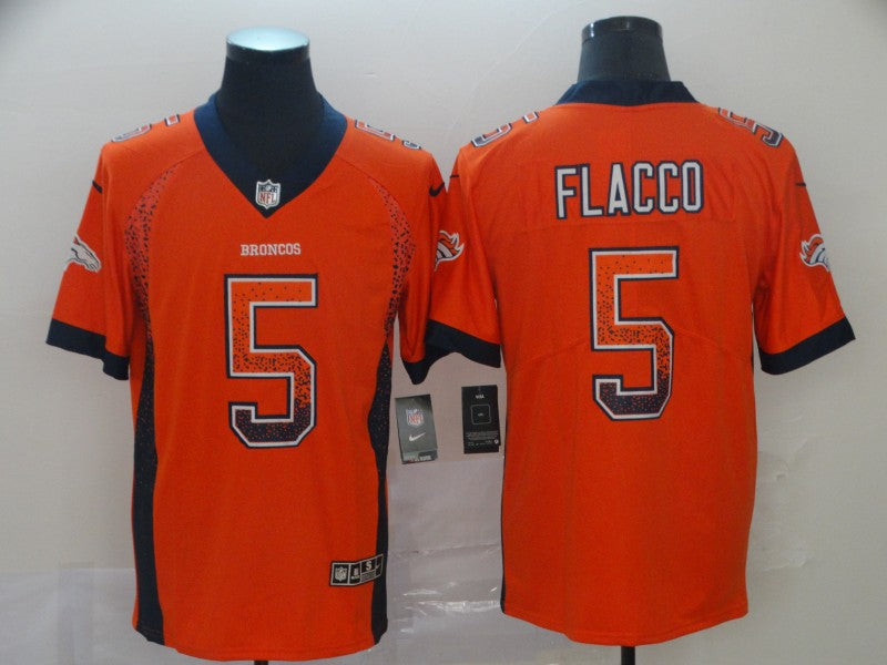 Men’s Denver Broncos Joe Flacco #5 Orange Jersey