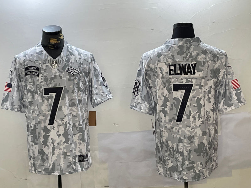 Men’s Denver Broncos John Elway #7 Arctic Camo 2024 Salute to Service Retired Limited Jersey