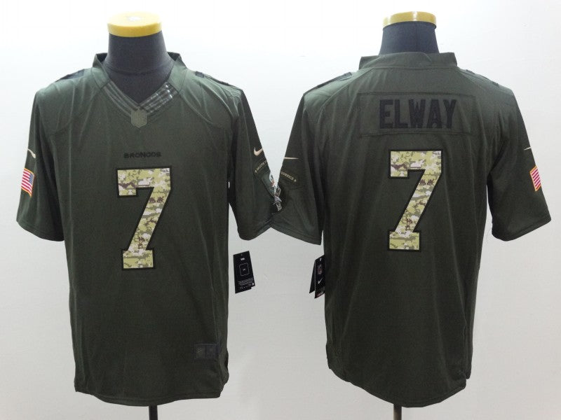 Men’s Denver Broncos John Elway #7 Army Green Jersey
