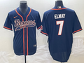 Men’s Denver Broncos John Elway #7 Navy Jersey Joint Edition