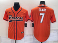 Men’s Denver Broncos John Elway #7 Orange Jersey Joint Edition
