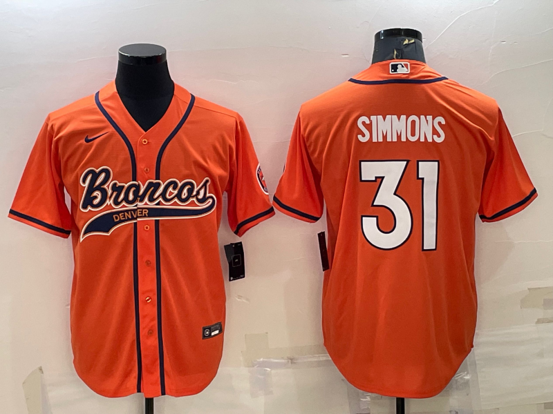 Men’s Denver Broncos Justin Simmons #31 Orange Jersey Joint Edition