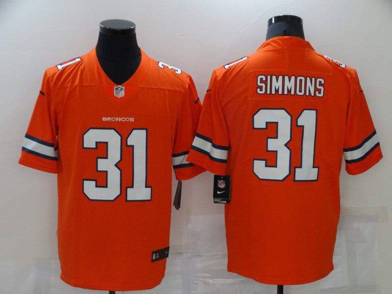 Men’s Denver Broncos Justin Simmons #31 Orange Jersey