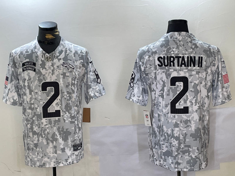 Men’s Denver Broncos Patrick Surtain II #2 Arctic Camo 2024 Salute to Service Limited Jersey