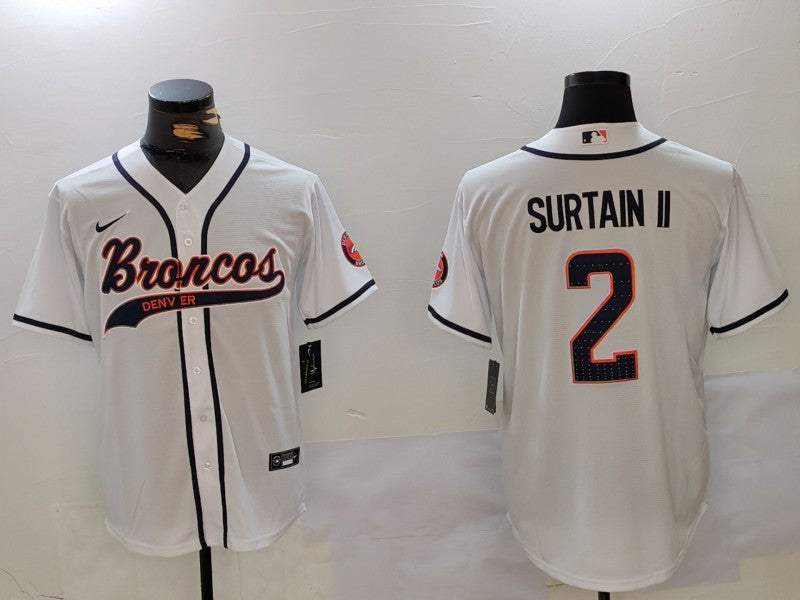 Men’s Denver Broncos Patrick Surtain II #2 White Jersey