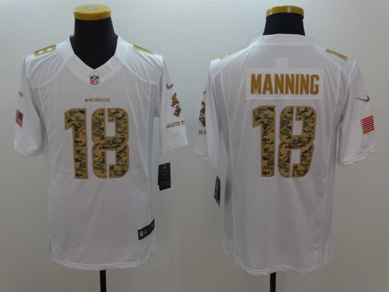 Men’s Denver Broncos Peyton Manning #18 White Jersey