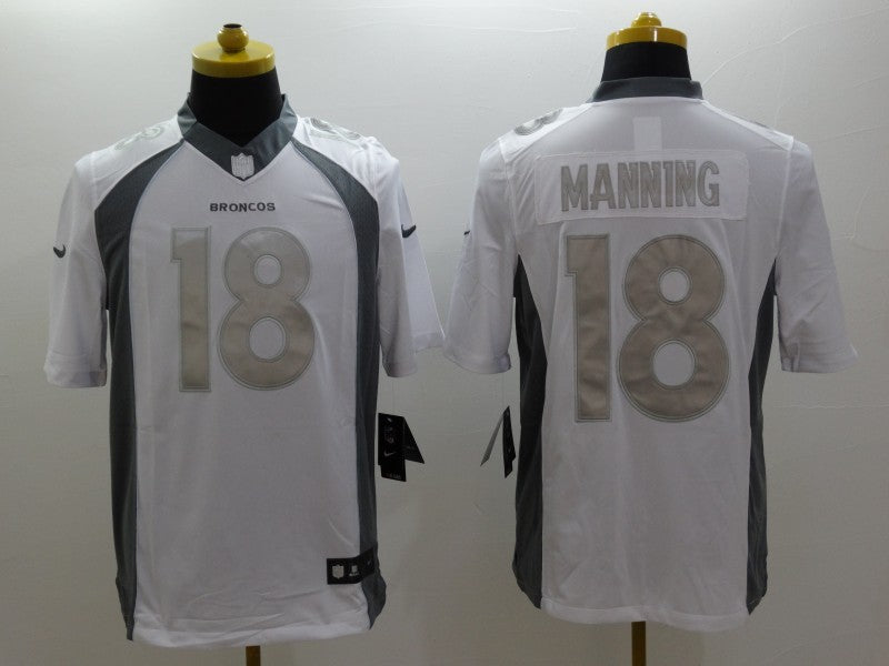 Men’s Denver Broncos Peyton Manning #18 White Jersey