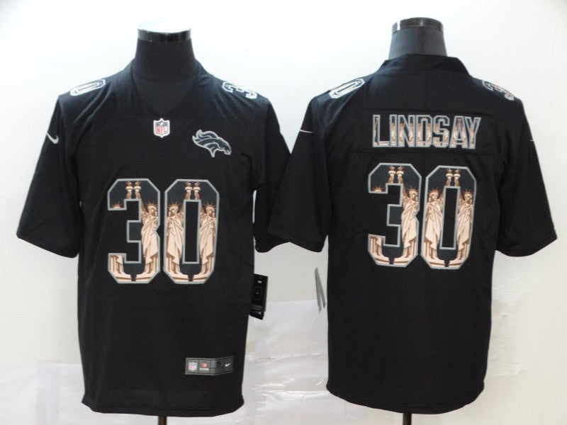 Men’s Denver Broncos Phillip Lindsay #30 Black Authentic Jersey