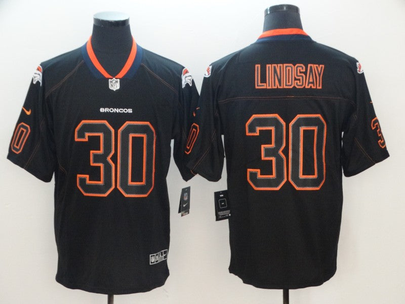 Men’s Denver Broncos Phillip Lindsay #30 Black Jersey