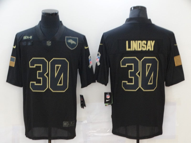 Men’s Denver Broncos Phillip Lindsay #30 Black Jersey