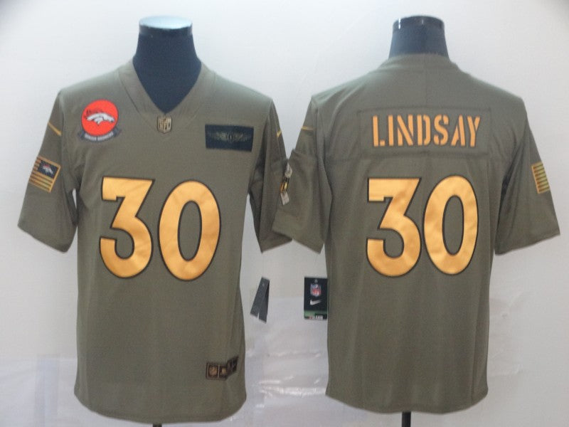 Men’s Denver Broncos Phillip Lindsay #30 Brown Jersey
