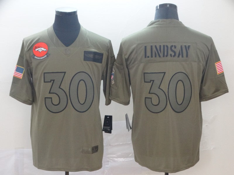 Men’s Denver Broncos Phillip Lindsay #30 Brown Jersey