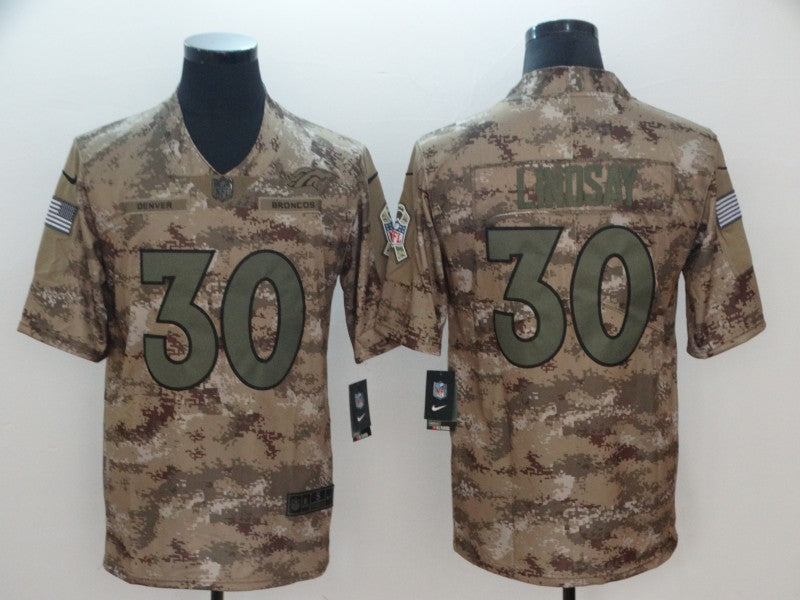 Men’s Denver Broncos Phillip Lindsay #30 Camouflage Jersey
