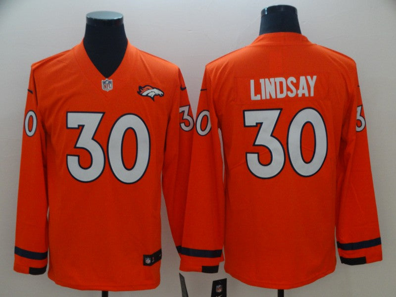 Men’s Denver Broncos Phillip Lindsay #30 Orange Jersey