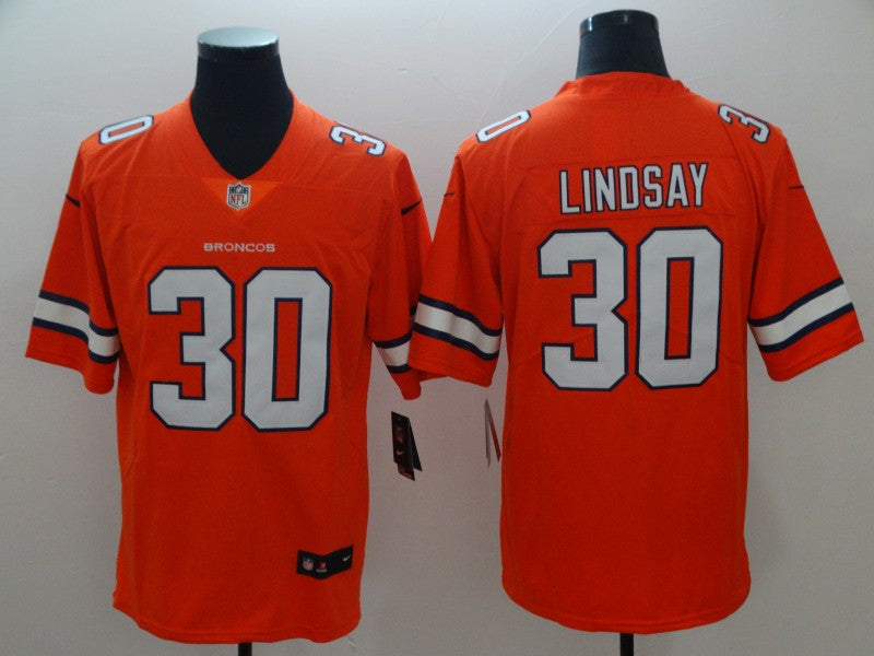 Men’s Denver Broncos Phillip Lindsay #30 Orange Jersey