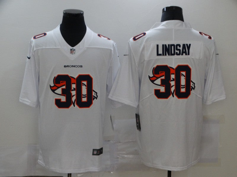 Men’s Denver Broncos Phillip Lindsay #30 White Jersey