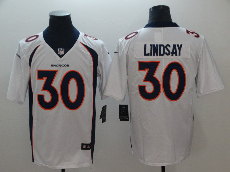 Men’s Denver Broncos Phillip Lindsay #30 White Jersey