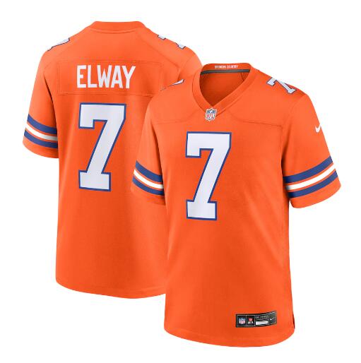 Mens Denver Broncos Retired Player #7 John Elway Nike Mile High Collection 1977 Throwback F.U.S.E. Limited Jersey – Orange