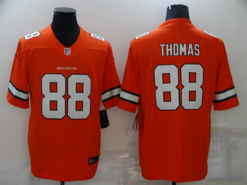 Men’s Denver Broncos Retired Player #88 Demaryius Thomas Nike Orange Color Rush Vapor Limited Jersey