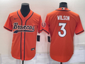 Men’s Denver Broncos Russell Wilson #3 Orange Jersey Joint Edition