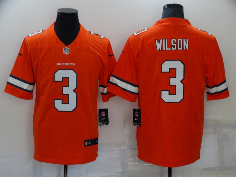 Men’s Denver Broncos Russell Wilson #3 Orange Jersey