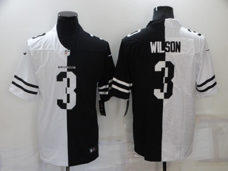 Men’s Denver Broncos Russell Wilson #3 White/Black Jersey