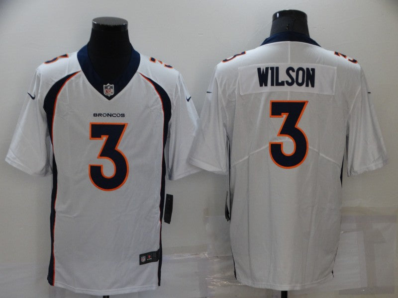Men’s Denver Broncos Russell Wilson #3 White Jersey